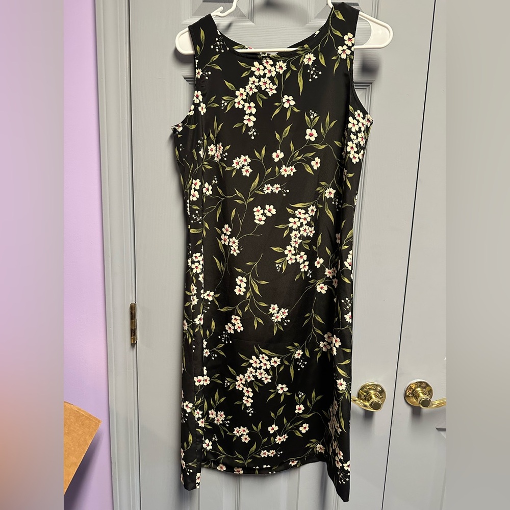 Kathie Lee Collection Black Floral Midi Dress
